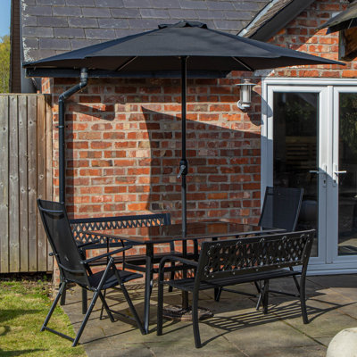 Caullin Rectangular 7- Piece 4- Person Outdoor Table Set 