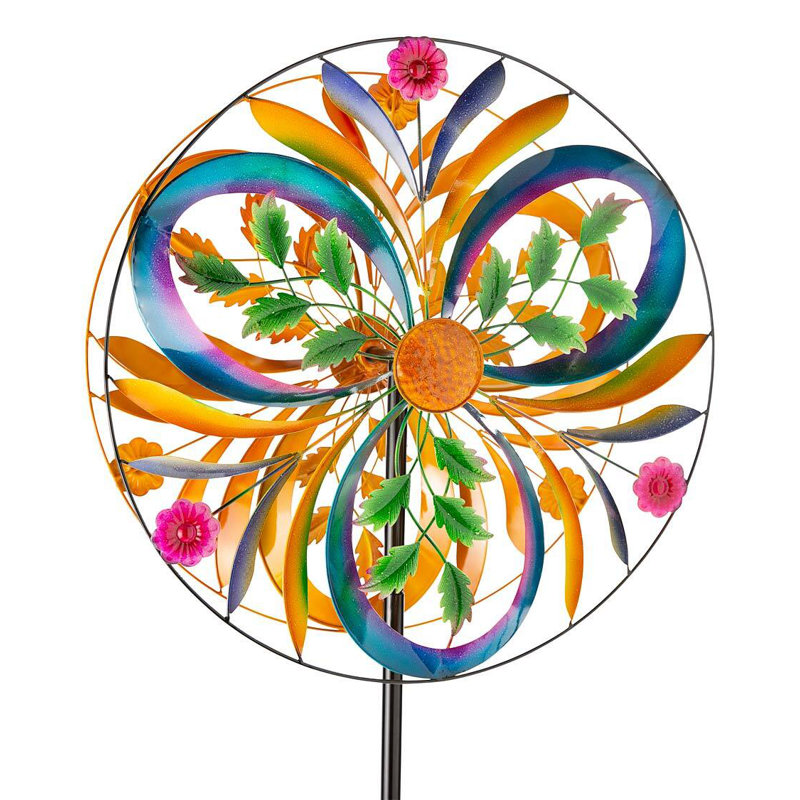 Colorful Tail Feathers Dual-Rotor Metal Wind Spinner