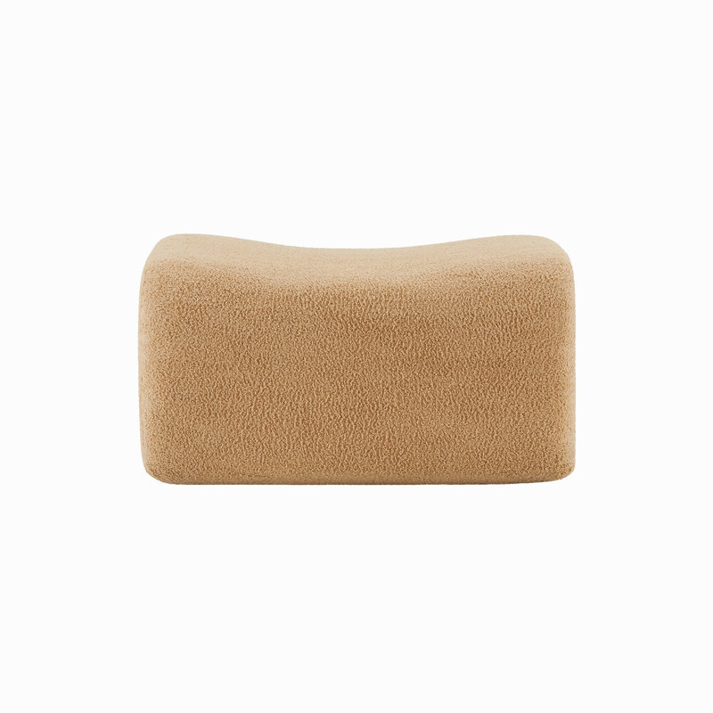 Repose-pieds en tissu brun clair, Chameau