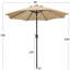 Parasol de marché 9pi avec bouton poussoir-111781681
