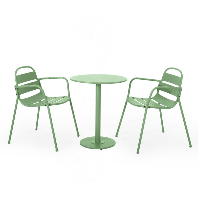Ensemble bistro - vert foncé mat, Vert foncé