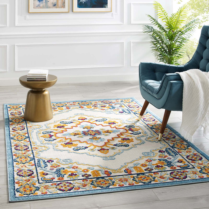 Multicolor Medallion 8' x 10' Synthetic Indoor/Outdoor Area Rug