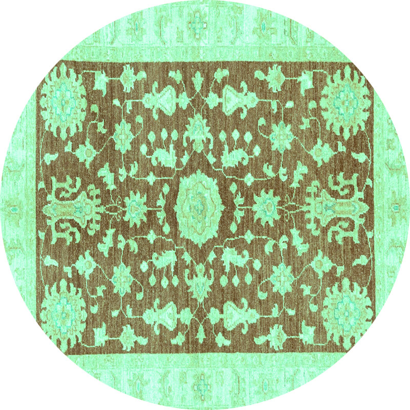 Tapis abstrait bleu / blanc Jacc, Rond 6 pi