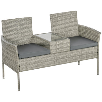 Callihan 137cm Long Slat Seat with Cushions