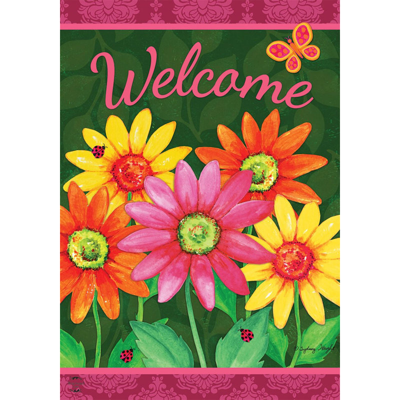 Welcome Daisies Spring Garden Flag