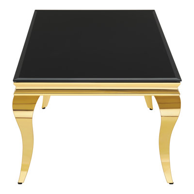 Edelburg Beveled Tempered Glass Top Coffee Table