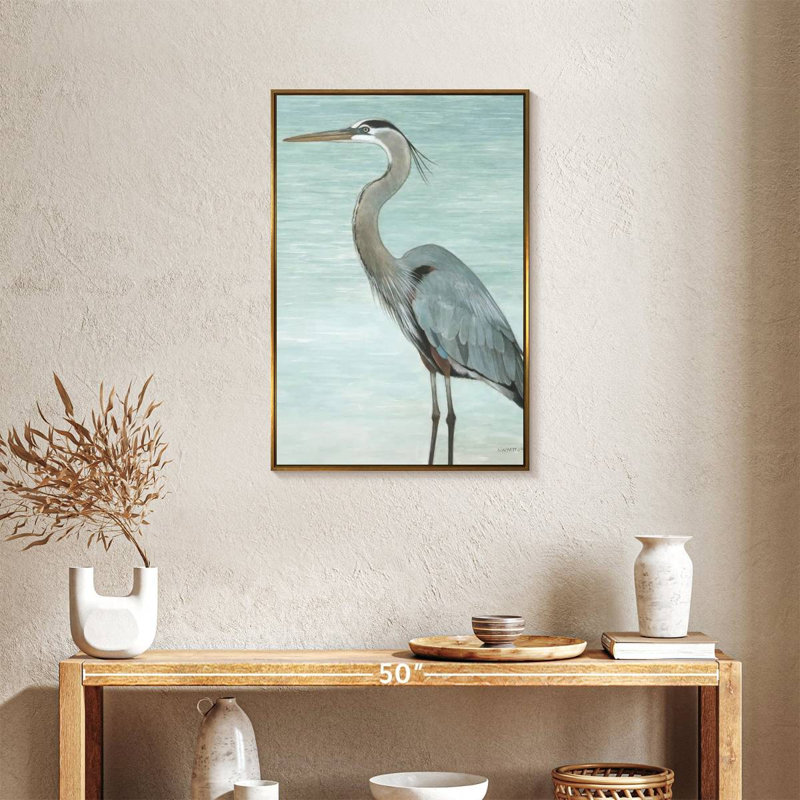 Grand héron, Floating Frame Gold, 21 po x 31 po