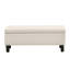 Banc de rangement avec repose-pieds avec pieds en bois et banc de rangement rembourré avec capitonnage-63995513
