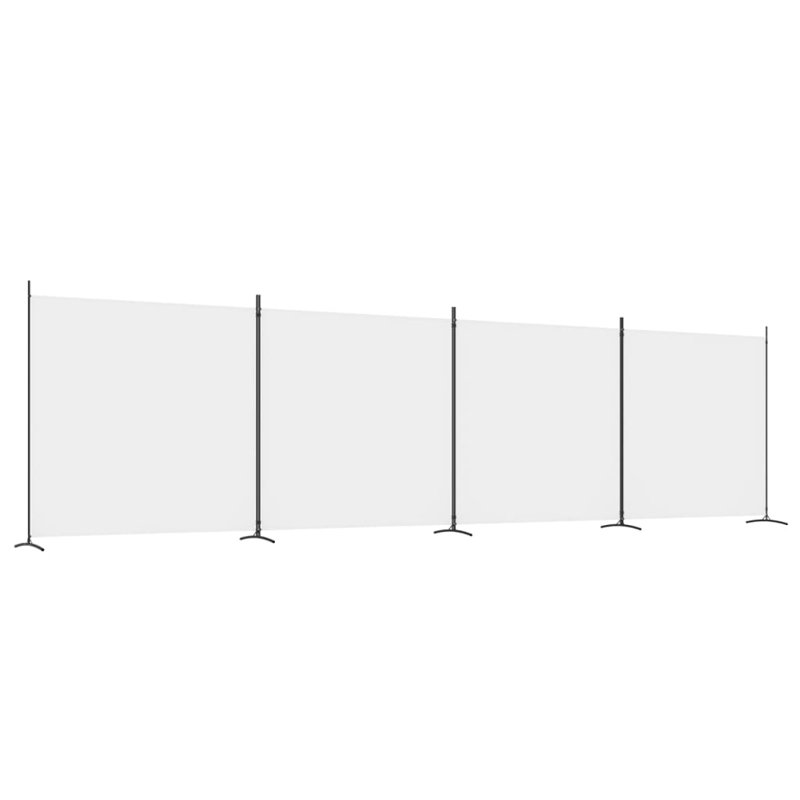 Kyen 457.2cm H Folding Room Divider, White, 4, 180cm H x 698cm W