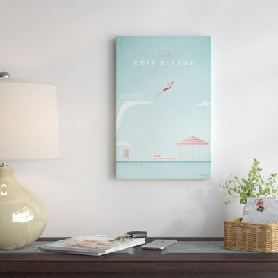 «Cote d'azur» par Henry Rivers - estampe numérique sur toile tendue avec châssis