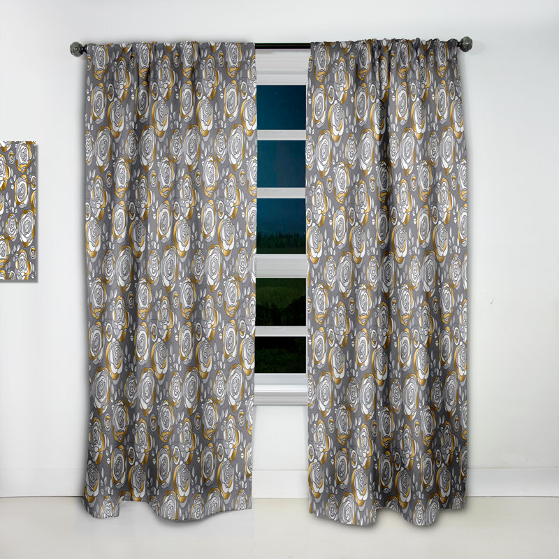 Panneau de rideau simple occultant Mid-Century, L 52 po x L 90 po
