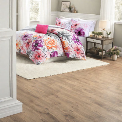 Ensemble de literie très grand antimicrobien, motif floral en polyester pour la maison