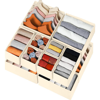 Drawer Organizer Clothes 12 Pack, Dresser Organizer for Nursery Bedroom Closet Organization and Storage - Baby Clothes Organizer Bins - Drawer Divider