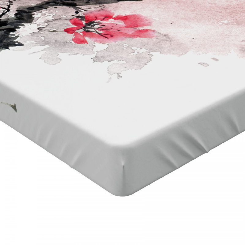 Microfiber Floral Fitted Sheet, Twin Fitted Sheet