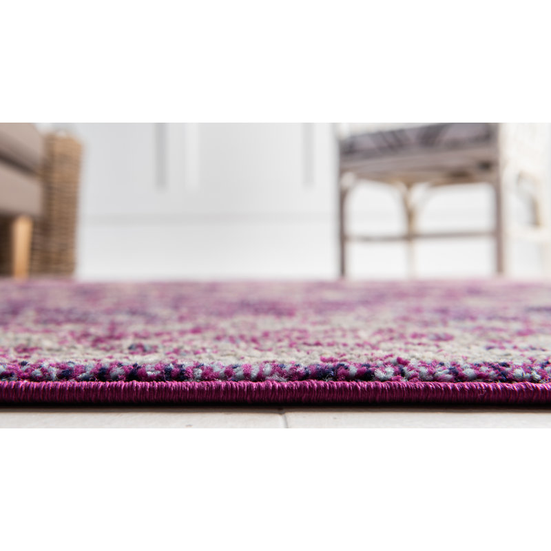 Kalf Purple/Ivory Rug, Round 99cm