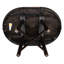 Table en bois massif, ronde extensible de 42 à 58 po, sièges 6, surface en placage de chêne, table de salle à manger à pieds en peuplier stable, bois, ronde, réglable-1444115170-1444115173