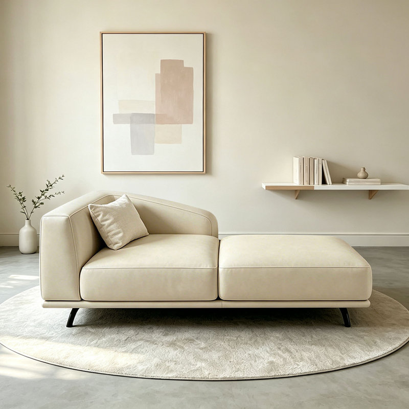 Chaise longue d'intérieur simple en similicuir