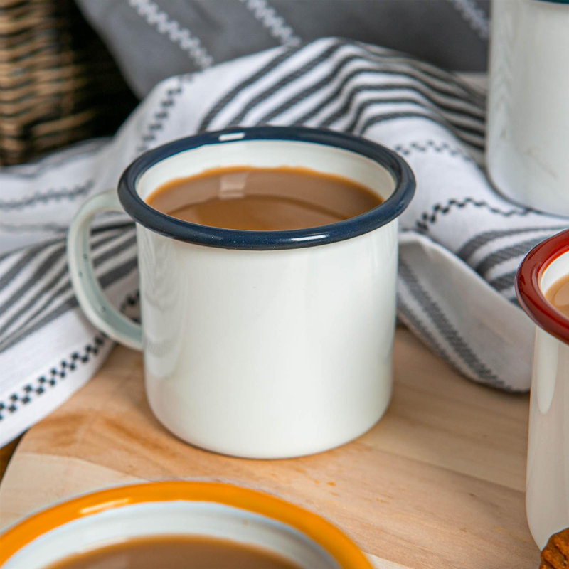 Enamelware Camping Mug, White/Multicolour, 6