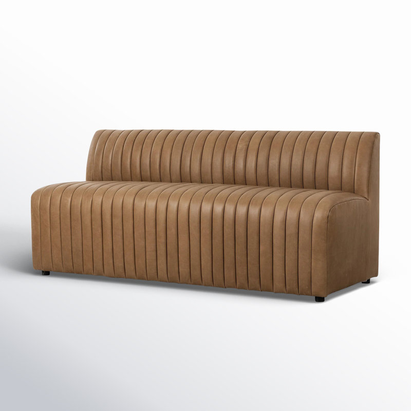 Brandt Upholstered Bench, 31.5" H x 72" W x 28" D, Palermo Drift Genuine Leather
