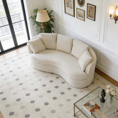 Canapé incurvé de 73,82 po, chenille moelleuse de luxe moderne extra-profonde