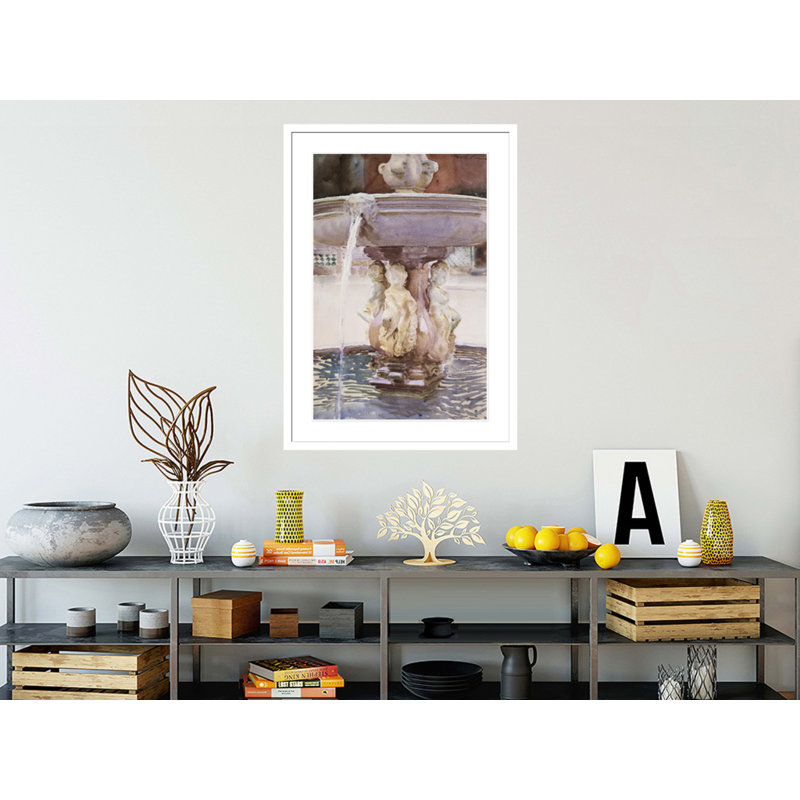 Fontaine espagnole par John Singer Sargent, impression giclée sur cadre, H 41,5 po x l 29,7 po