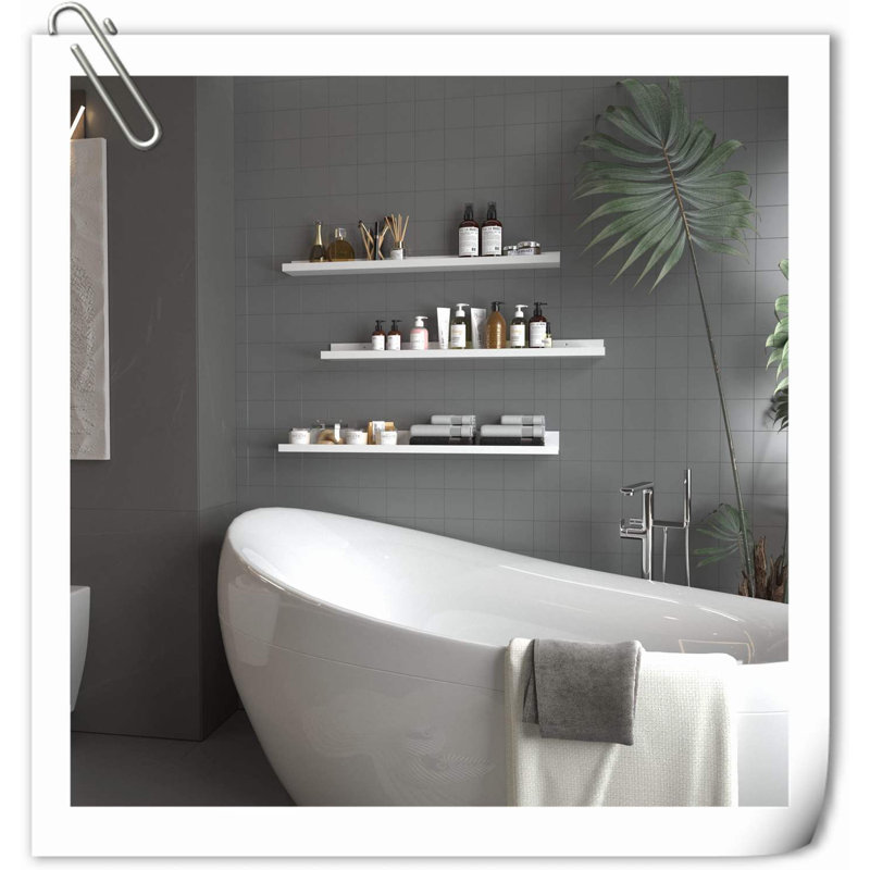 Tablette flottante 3 pièces Chakera, Blanc