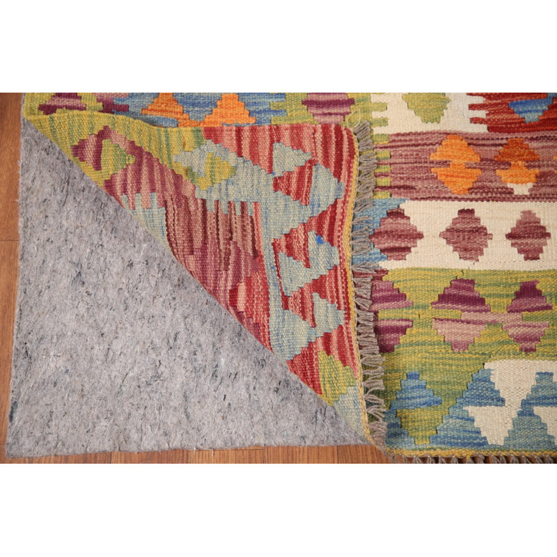 Tapis réversible en laine Kilim 10 x 13