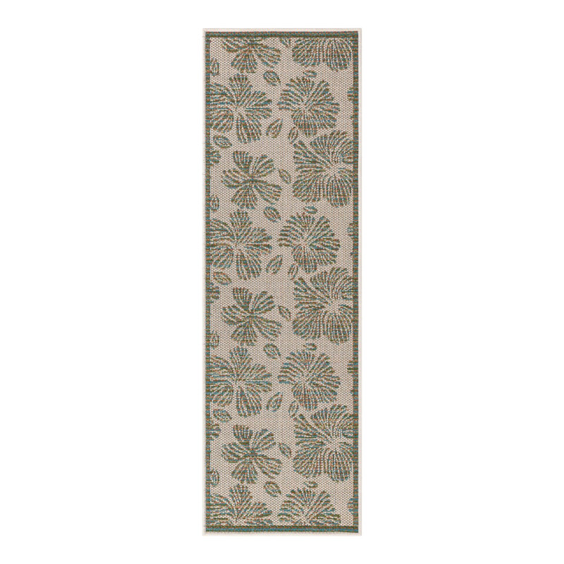 Floral Indoor / Outdoor Rug, Runner 2' x 6'1"