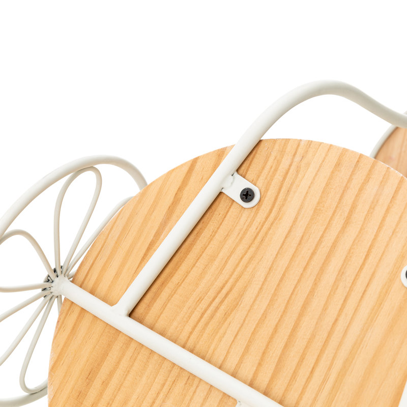 Support pour tricycle en métal 18 po avec plateau en bois massif, Blanc