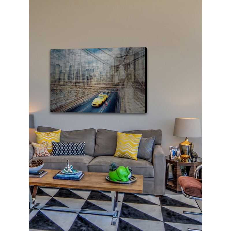 «The East River», reproduction sur métal, H 40 po x l 60 po x P 1,5 po