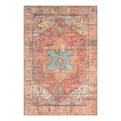 Tapis oriental rouge rouille