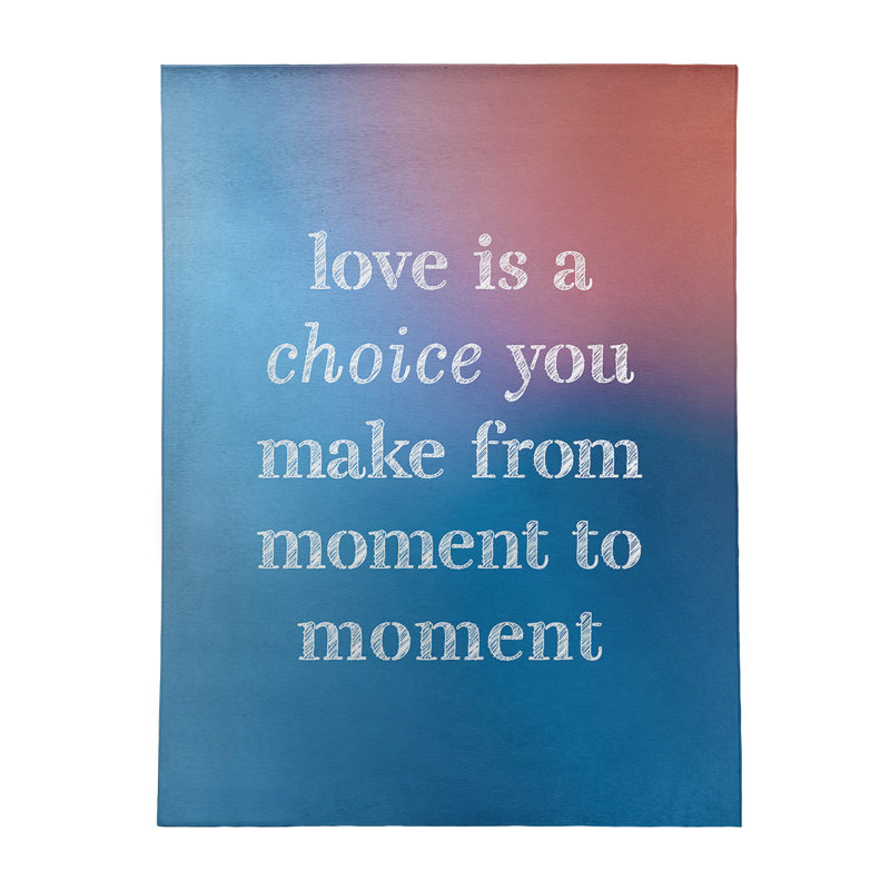 Tapis en polyester multicolore love is a choice quote, Rectangle 5 pi x 7 pi