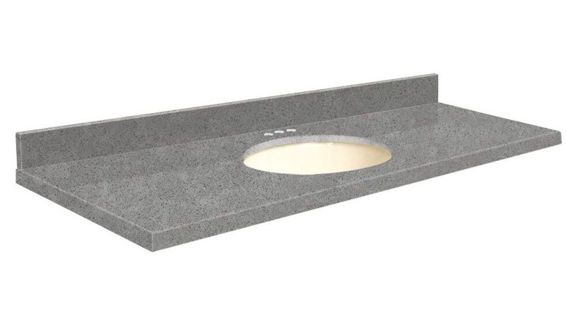 Dessus de salle de bain simple 61 po meuble-lavabo, Blanc, Passage de portage, Monotrou