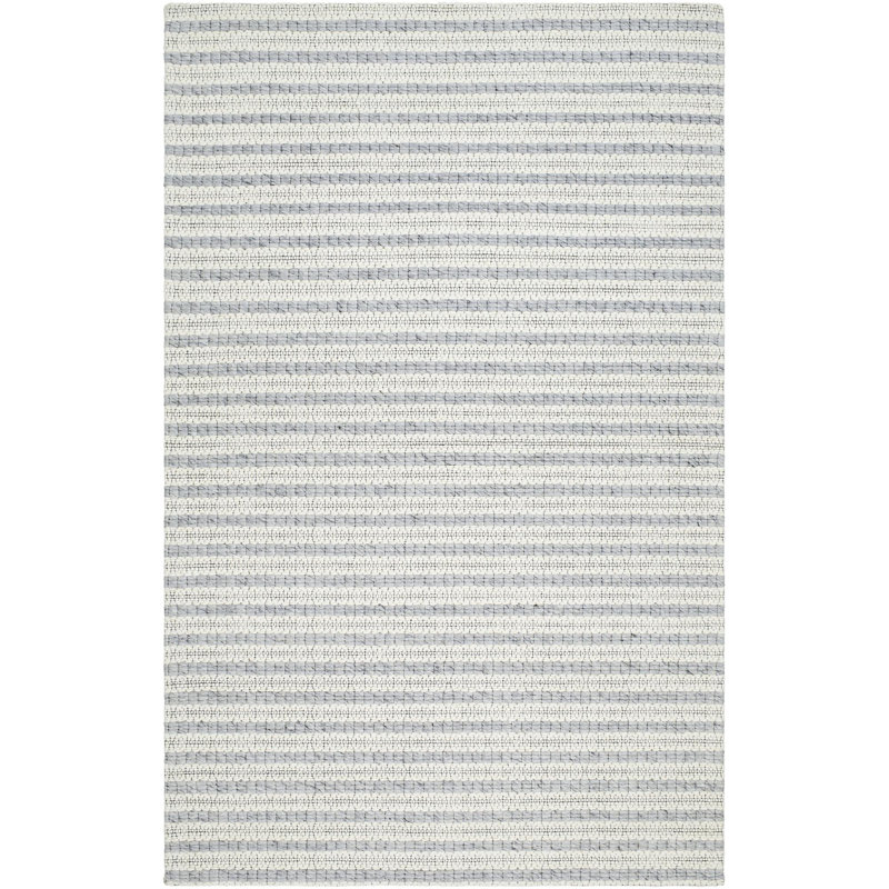 Harvi Striped Rug, Rectangle 5' x 7'6", Light gray