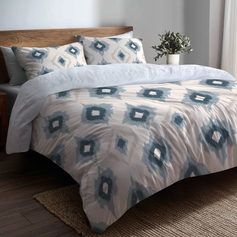 Ensemble de housse de couette Modern Ikat Diamond Calm, Housse de couette très grand et 2 très grandes t