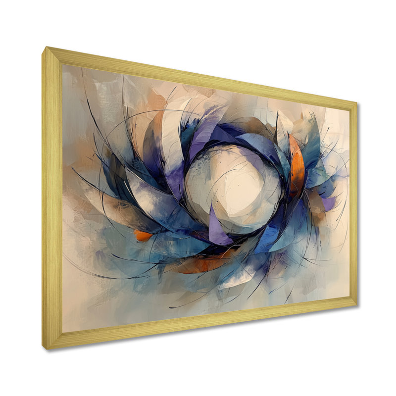 Jacaryous, velours abstrait, couronne de densité III - Couronne, art mural, H 16 po x l 32 po, Doré
