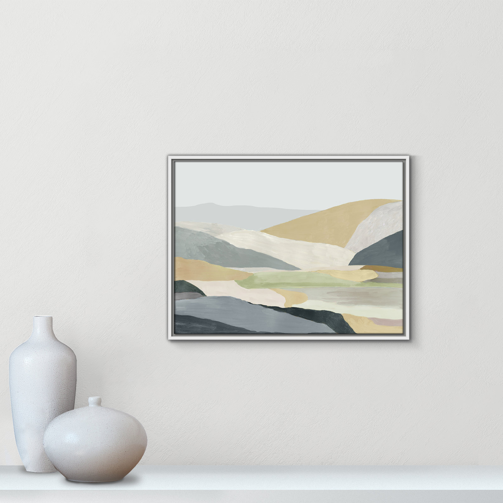 Blair "Warm Hills I" Painting, 19.5" H x 25.5" W x 2" D, White Canvas