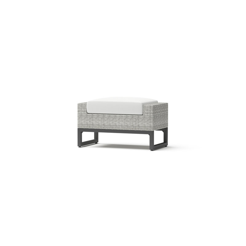 8 Piece Motion Deep Seating Patio Conversation Set, Gray, Centered Ink Stripe Sunbrella®