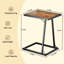 Table de bout en bois à plateau en C (ensemble de 2)