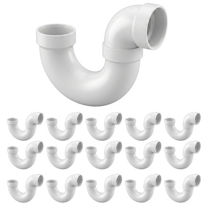 2 in. PVC DWV P-Trap w/ Solvent Weld Joint H x H, White PVC Drain, Waste & Vent Fitting, (20 Pack)