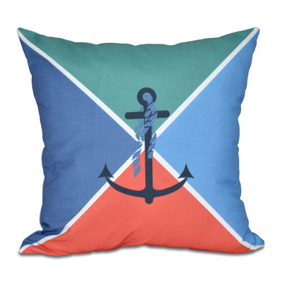 Anchor Flag Outdoor Square Pillow Cover & Insert