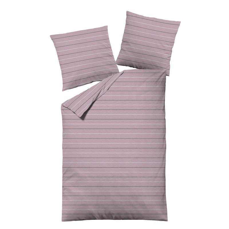 Dormisette Striped Duvet Cover Set with Pillowcases, Single - 1 Pillowcase (80 x 80 cm), White