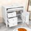 Ensemble de meuble-lavabo simple autoportant avec lavabo en céramique et tiroirs de rangement Eliga-1822293293
