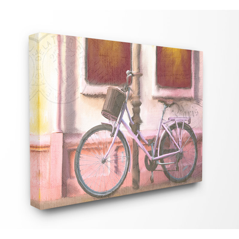 « golden hours bicycle à coucher de soleil » par kimberly allen, peinture, Toile tendue, H 30 po x l 40 po x P 1,5 po