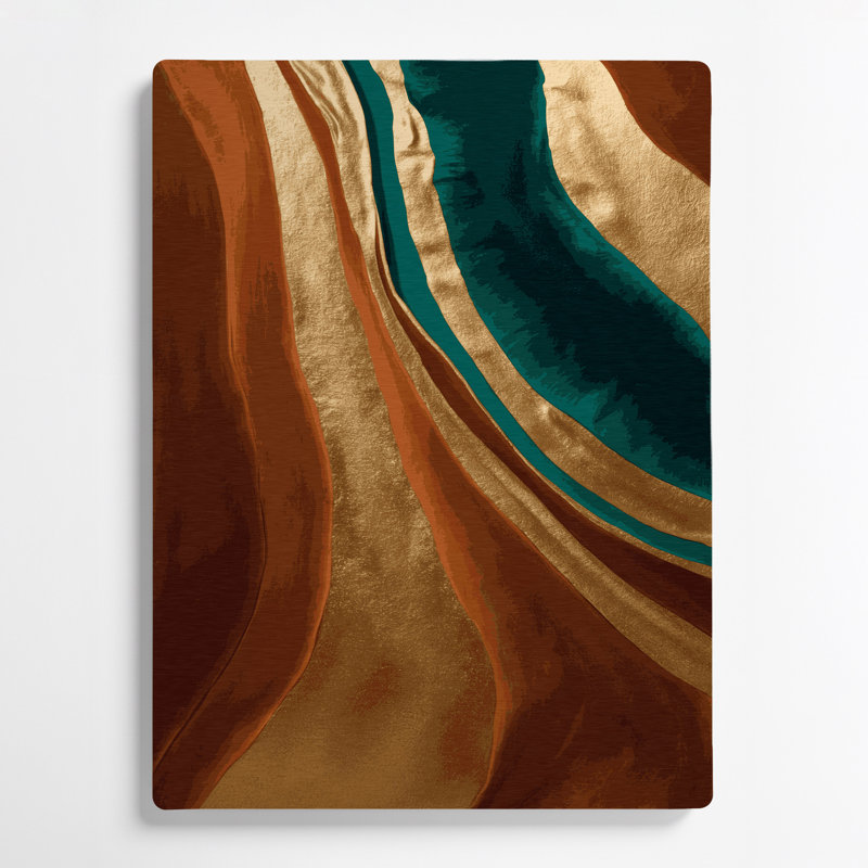 Art mural abstrait en métal brun 79, 11" H x 14" W