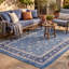 Tapis Hollis traditionnel à motif floral intégral bleu, gris et crème, lavable à la machine, antidérapant, à poils courts, pour l'intérieur et l'extérieur, adapté aux animaux domestiques, idéal pour le salon, la chambre, la salle à manger, l'entrée, le corridor ou le bureau.-260879280