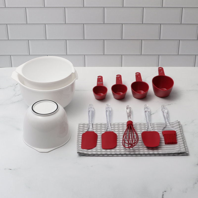 Ensemble de gâteau antiadhésif 14 pièces Glad en rouge et blanc