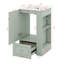 Meuble-lavabo de 20 po avec lavabo en céramique, tiroir et tablettes latérales ouvertes avec barre à serviettes en bois de pin-121361382