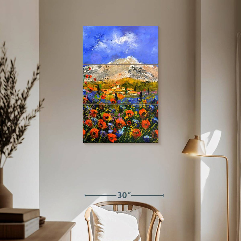 Alvord, coquelicots rouges, été, Provence, H 57 po x l 36 po