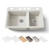 Riverby® 33" undermount double-bowl workstation kitchen sink